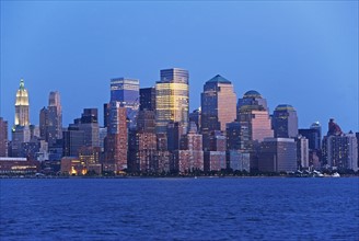 USA, New York State, New York City, Manhattan, World Financial Center at dusk. Photo : fotog
