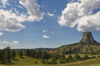 USA, Wyoming, Clouds over Devil's Tower. Photo : Gary J Weathers