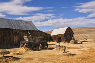 USA, California, Bodie, Old barn on plains. Photo : Gary J Weathers