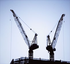 USA, New York City, construction cranes. Photo : fotog