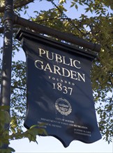 USA, Massachusetts, Boston, Public Garden sign. Photo : fotog