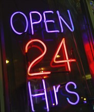 Neon shop open sign.