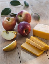 Cheese and apples.