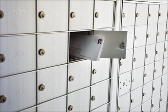 USA, New Jersey, Jersey City, Letters in mailbox.