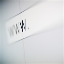 Close up of www in web address. Photo : Jamie Grill Photography