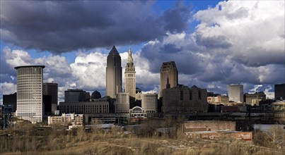 USA, Ohio, Cleveland, cityscape with cloudy sky. Photo : Henryk Sadura