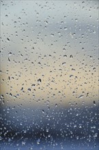 Rain drops on window.
