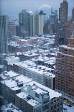 USA, View of New York City covered with snow . Photo : fotog