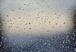 Rain drops on glass.