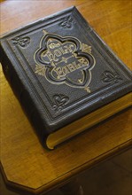Close up of antique bible.