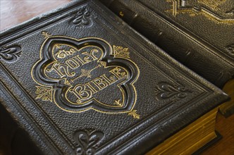 Close up of antique bible.