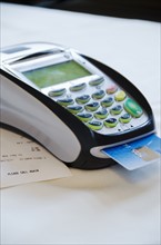 Close up of credit cards reader.