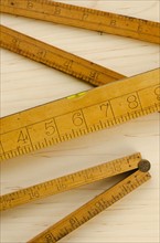 Close up view of wooden measure.