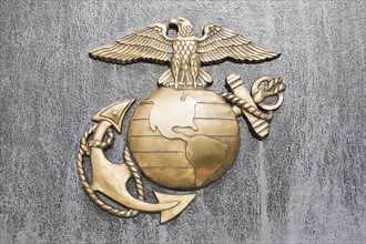USA, Virginia, close up of US Marines insignia. Photo : Chris Hackett