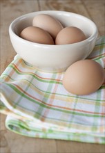 Bowl of boiled eggs.