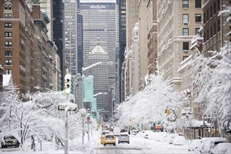 USA, New York City, Park Avenue in winter. Photo: fotog