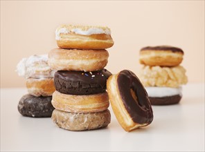 Studio shot of various donuts.