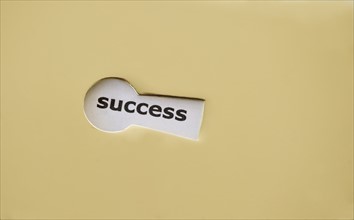 Studio shot of keyhole showing the word success. Photo: Daniel Grill