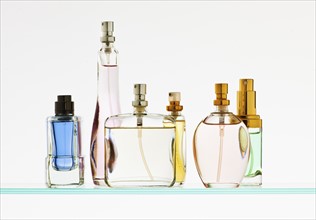 Close up of perfume sprayers.
