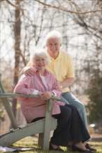 USA, Virginia, Richmond, portrait of senior couple in park. Photo: Mark Edward Atkinson