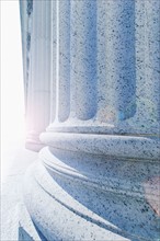 USA, New York City, New York, close up of column in sunlight.