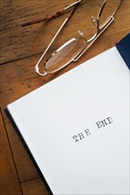 Close up of "the end" page of novel.