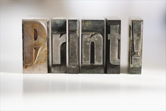 Close up of single word made of printing blocks.