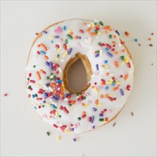 Close-up of sprinkled donut. Photo : Jamie Grill Photography
