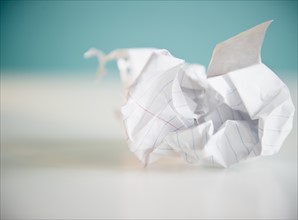Studio shot of crumpled paper. Photo : Jamie Grill Photography