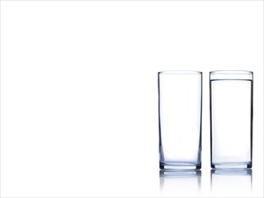 Studio shot of two glasses of water. Photo: David Arky