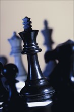 King chess piece on chess board. Photo: Antonio M. Rosario