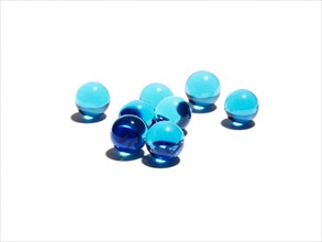 Eight blue glass balls. Photo: David Arky