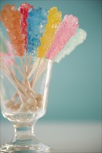Hard rock candies in glass. Photo : Jamie Grill Photography