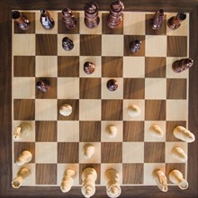 Studio shot of chessboard. Photo : Jamie Grill Photography