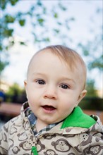 Portrait of baby boy (0-1 years). Photo : Maisie Paterson