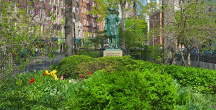 USA, New York, New York City, Christopher Park, Sheridan statue.