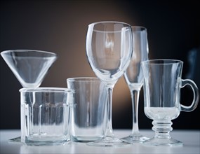 Studio shot of various glasses. Photo : Jamie Grill Photography