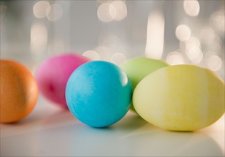 Colored Easter eggs, studio shot. Photo : Jamie Grill Photography