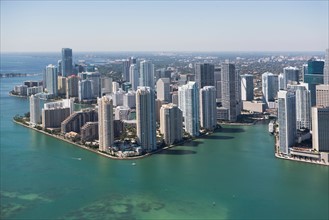 USA, Florida, Miami skyline as seen from air. Photo : fotog