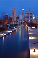 USA, Indiana, Indianapolis, Skyline with river. Photo : Henryk Sadura