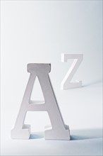 Studio shot of A and Z letters. Photo : Chris Hackett