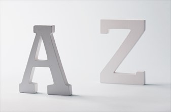 Studio shot of A and Z letters. Photo : Chris Hackett