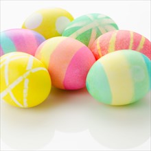 Studio shot of colorful Easter eggs.