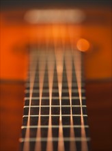 Close up of strings of acoustic guitar. Photo: Daniel Grill