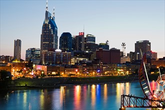 USA, Tennessee, Nashville, Evening skyline. Photo: Henryk Sadura