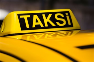 Turkey, Istanbul, Yellow taxi.
