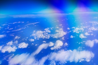 Aerial view of clouds over sea.