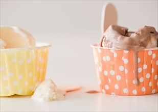 Close up of ice cream in colorful cups. Photo: Jamie Grill