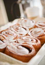 Close up of cinnamon buns. Photo : Jamie Grill