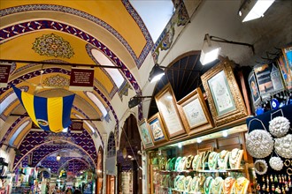 Turkey, Istanbul, Grand Bazaar interior.